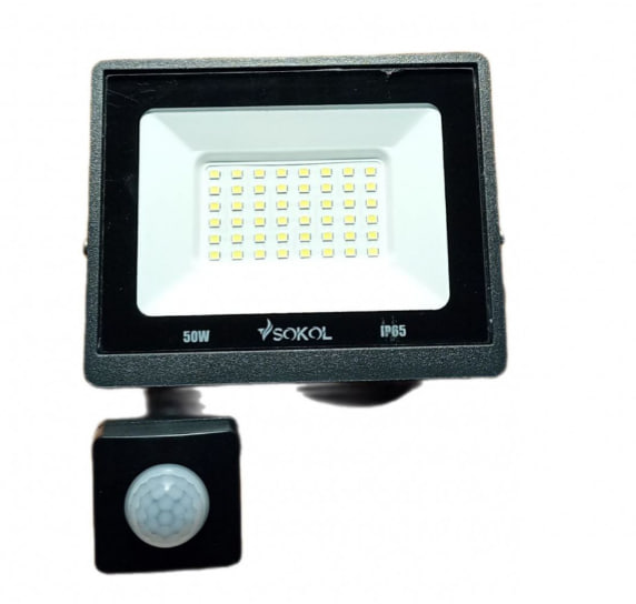 Прожектор з датчиком руху 50w 220В 3500lm 6500K IP65 LED-SLТ Sokol